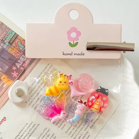 Luminous Resin Cartoon Insect Fridge Magnet DIY Accessories Cute Bee Butterfly Snail Ladybug Glow In Dark Home Decor Charms