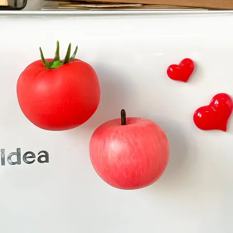 Realistic Simulation Fruit Vegetable Fridge Magnets Red Apple Tomato Magnetic Refrigerator Stickers Kitchen Home Decoration Props