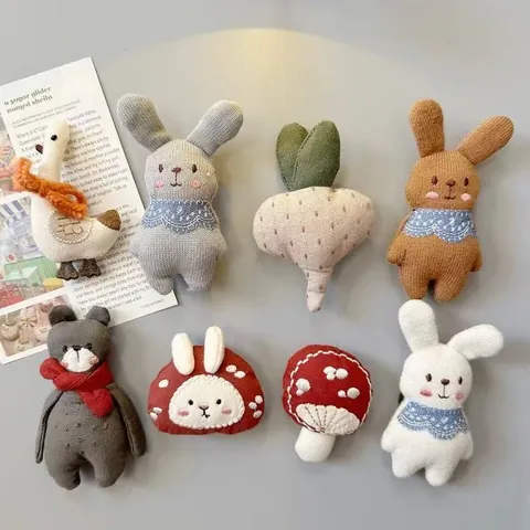 Calamite da Frigo in Tessuto a Forma di Coniglio 3D Adesivi Decorativi Magnetici Animali per Casa Cucina Decorazioni di Pasqua