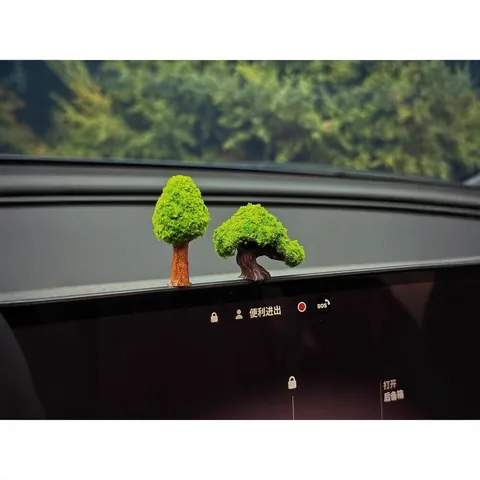 Creative Car Simulated Bonsai Ornament Center Console Decoration Healing Green Plant Car Interior Accessories Resin Mini Tree