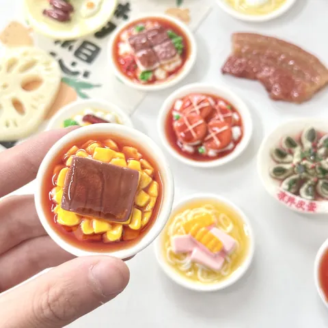 3D Realistic Simulation Food Fridge Magnets Creative Resin Chinese Dish Magnetic Stickers For Kitchen Home Decoration Gift