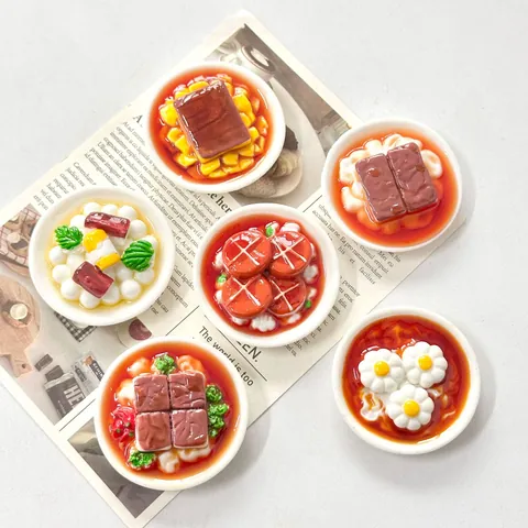 3D Realistic Simulation Food Fridge Magnets Creative Resin Chinese Dish Magnetic Stickers For Kitchen Home Decoration Gift