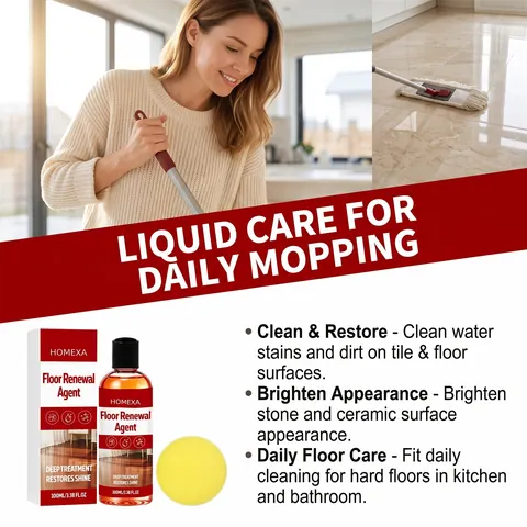 HOMEXA Floor And Tile Cleaner Gentle Formula Deep Cleaning Shine Restoration With Sponge For Wood Stone Ceramic Surfaces