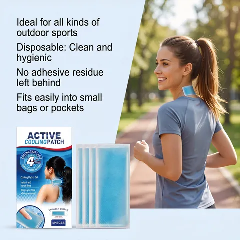 Active Cooling Patch Summer Outdoor Sports Instant Relief Physical Cooling Hydrogel Sheet Comfortable Breathable Body Cooling Patch