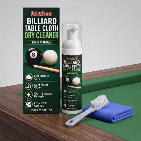 Jakehoe Billiard Table Cloth Dry Cleaner Kit Professional Pool Table Felt Maintenance Foam Spray With Brush Microfiber Towel