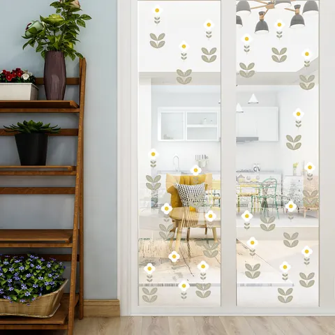 Pegatinas de Pared de Flores Pequeñas Margaritas Calcomanías de Ventana Vinilo PVC Autoadhesivo Decoración Hogar Dormitorio