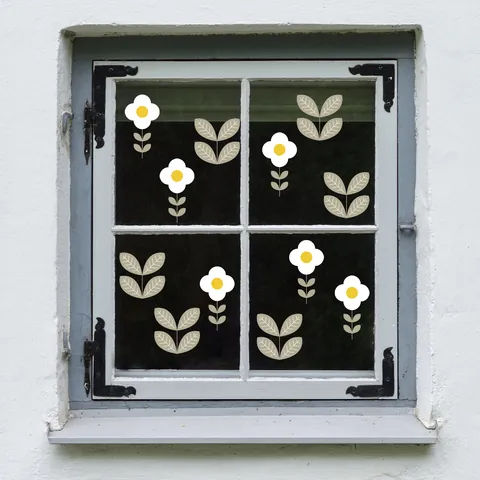 Pegatinas de Pared de Flores Pequeñas Margaritas Calcomanías de Ventana Vinilo PVC Autoadhesivo Decoración Hogar Dormitorio
