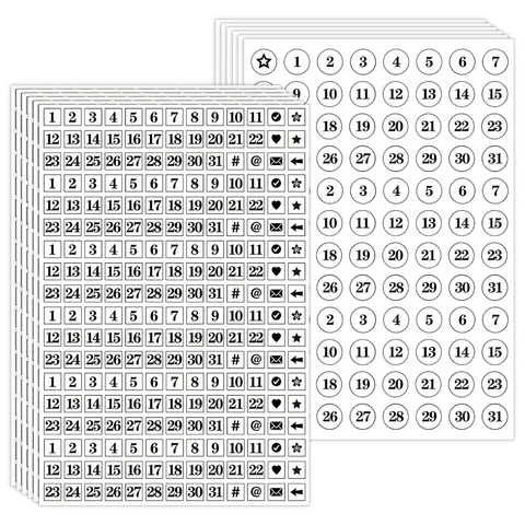 Calendar Date Stickers Number Symbols For Journal Notebook Planner DIY Minimalist Copperplate Paper Scrapbooking Stickers