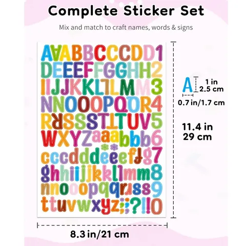 1 Zoll Alphabet Zahlen Aufkleber Synthetisches Papier Selbstklebende Buchstaben Zahlen Aufkleber Für Scrapbooking Journal Deko