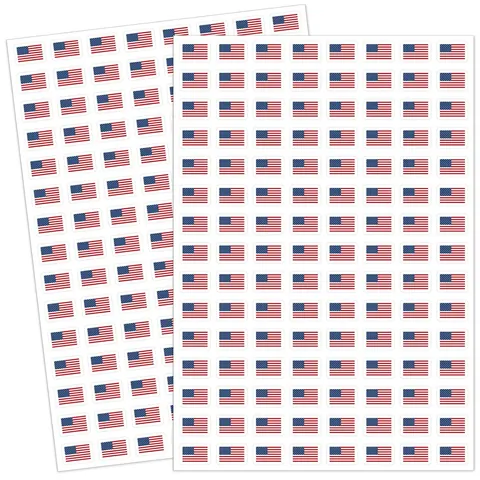 Mini Pegatinas Bandera EE UU Estrellas y Barras Patrióticas Calcomanías Autoadhesivas para Sobres Álbumes Decoración de Fiesta