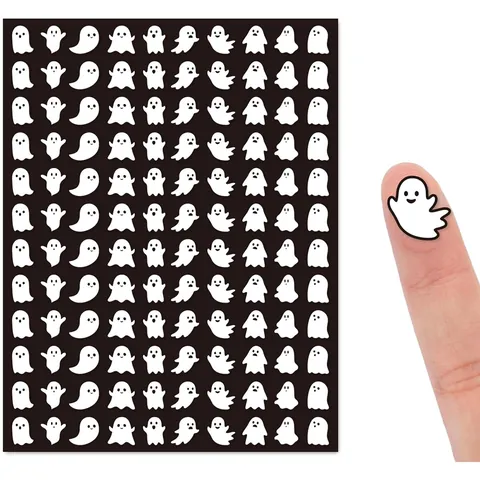 Halloween Dibujos Animados Fantasma Mini Pegatinas Patrones Fantasma Blancos Negro Autoadhesivas DIY Decoración Scrapbooking Sello Sobre