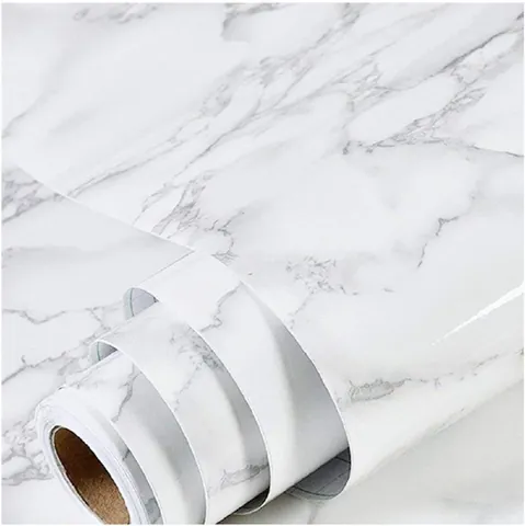 Carta da Parati Marmo Grigio Bianco Cucina Armadio Rinnovo Mobili PVC Impermeabile Adesivo Granito Decalcomania Parete Fai da Te