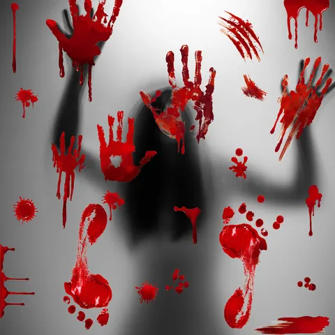 Halloween Blutige Handabdruck Fußabdruck Wandtattoo PVC Horror Fensteraufkleber Geisterhaus Party Deko Rote Kratzer Dekor