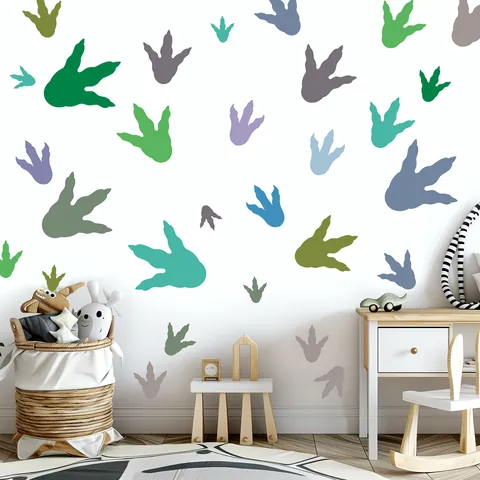 Dinosaur Footprint Stickers DIY Self-Adhesive PVC Wall Stickers Dinosaur Footprint Floor Stickers For Kids Room Bedroom Decor