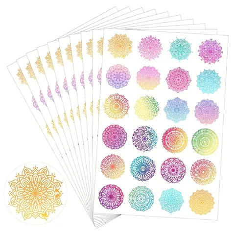Mandala Round Stickers Colorful Geometric Pattern Decals For Gift Wrapping Scrapbooking Diary Envelope Seal DIY Crafts Decoration