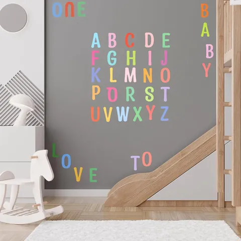 Colorful DIY Alphabet Number Sticker Collection Macaron Cartoon Letters Symbols Waterproof Decals For Gift Box Laptop Home Decor