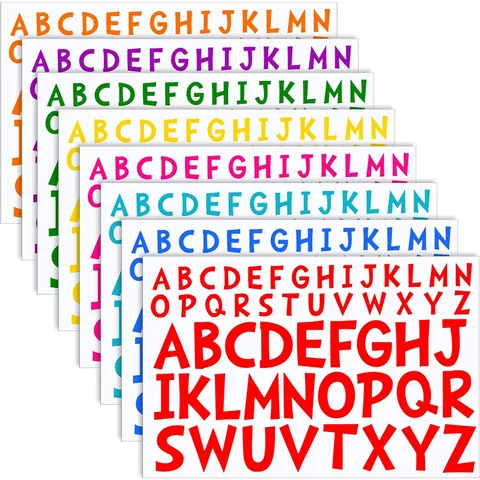 Colorful Alphabet Stickers Large Uppercase Letter Number Decals Self Adhesive Waterproof Label For Notebook Journal Decor