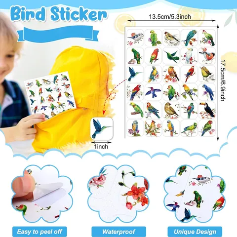 Hummingbird Bird Stickers Waterproof Cartoon Animal Decorative Stickers For Scrapbooking Notebook Hand Account DIY Craft