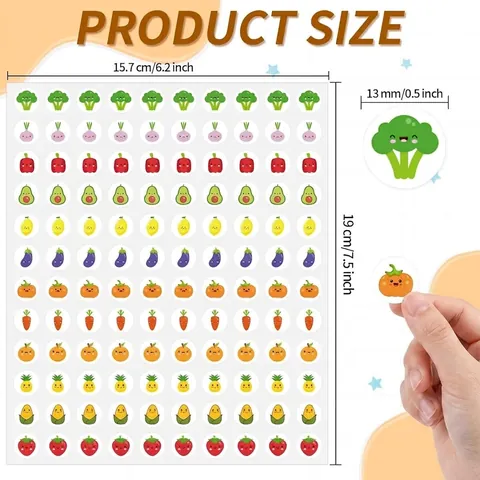 Fruit Vegetable Stickers For Kids Teachers Reward Cartoon Food Labels For Scrapbooking Decorative Stationery Stickers