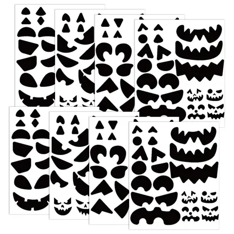 Halloween Kürbis Ausdruck DIY Gesicht Aufkleber Schwarz Vinyl Dekore Für Jack-O-Lantern Handwerk Dekoration Party Zubehör