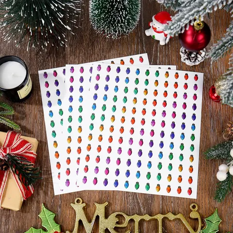 Festive Colorful Christmas Bulb Graffiti Stickers For Gift Scrapbooking Envelope Seal DIY Artistic Decorative Label