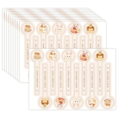 Cute Cartoon Animal Dessert Sealing Stickers Long Decorative Labels For Baking Cake Pudding Gift Box DIY Packaging