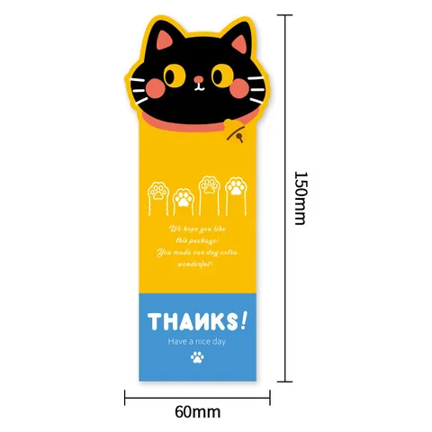 Adesivi di Sigillatura Grazie Gatto Cartone Animato Etichette Decorative Illustrazione Animale Per Imballaggio Regalo