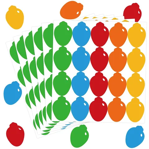 Colorful Christmas Light Bulb Stickers Creative Festive Decals For Holiday DIY Decoration Gift Seal Scrapbooking Party Ornament Labels