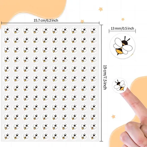Mini Abeja Pegatinas Para Niños Dibujos Animados Lindos Autoadhesivo Pegatina Pequeña Calcomanía Amarillo Negro Insecto Patrón Verano Fiesta Sobre Decorativo Etiqueta Scrapbooking
