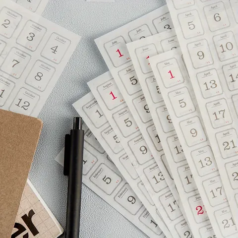 12 Monthly Plan Number Stickers For Undated Calendar Planner Diary Notebook Scrapbooking Journaling Decorative Calendar Stickers For Office