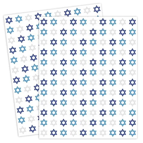 Mini Pegatinas de Hanukkah Estrella de David Azul Plata Pegatinas de Hexagrama Autoadhesivas para Sobres Scrapbooking DIY Decoración