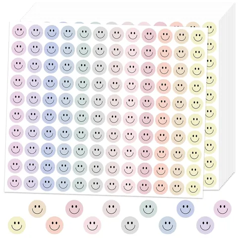 Colorful Smiley Face Reward Stickers For Kids Classroom Teacher Supplies Cute Round Emoji Self Adhesive Praise Labels