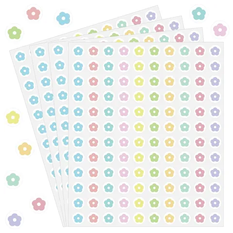 Bunte Blumen Runde Aufkleber Hand Account Handbuch Fotoalbum Dekoratives Material Minimalistische Macaron Kreis Aufkleber Für Kinder