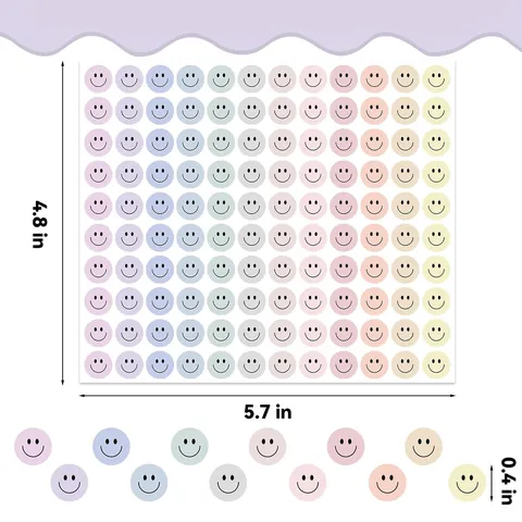 Colorful Smiley Face Reward Stickers For Kids Classroom Teacher Supplies Cute Round Emoji Self Adhesive Praise Labels