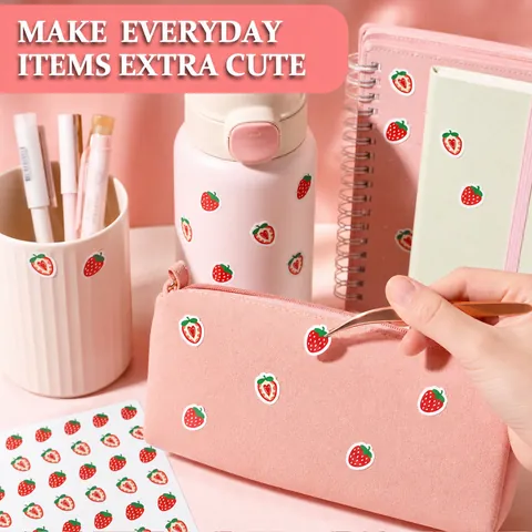 Lindas Pegatinas de Mini Fresa Etiquetas de Frutas Para Diario Planificador Sellado de Sobres Pegatinas Decorativas Para Niños Estudiantes