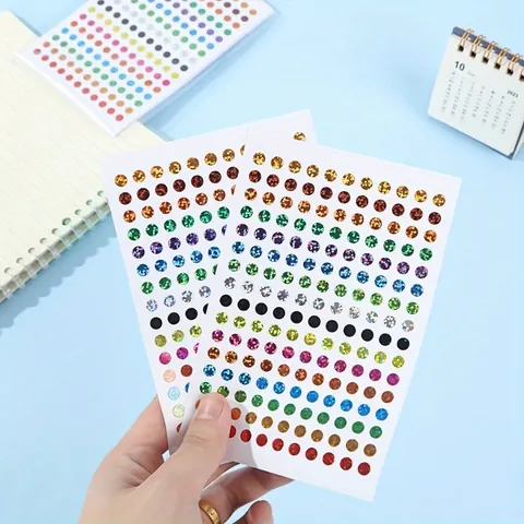 Laser Colorful Round Dot Stickers Multi Color Glitter Circle Decorative Labels For Scrapbooking Laptop Phone Case DIY Decor