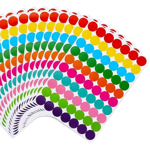 Circular Adhesive Labels Multi Color Dot Stickers For Filing Organization Office School Home Identification Marking Color Coding Circles