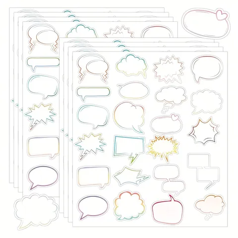 Blank Speech Bubble Stickers Thought Clouds Conversation Shapes Note Labels For Journal Planner Scrapbook DIY Decoration