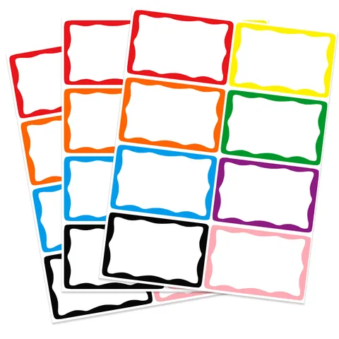8 Stickers Sheet Colorful Blank Handwritten Adhesive Labels Waterproof Synthetic Paper Tags For Kitchen Seasoning Jars Office Filing Storage Organization