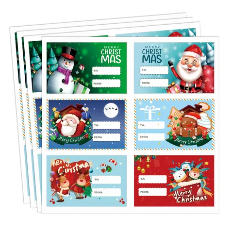 Cartoon Christmas To From Gift Labels Stickers For Present Envelope Holiday Decor Merry Christmas Write On Name Tags