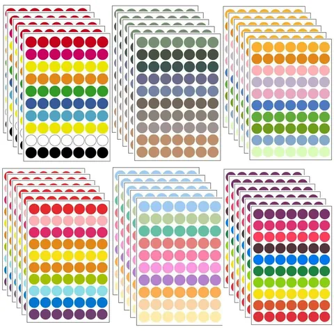 Colorful Round Dot Stickers Self Adhesive Labels For Coding Organizing Sealing Multicolor Circle Stickers Office School Stationery