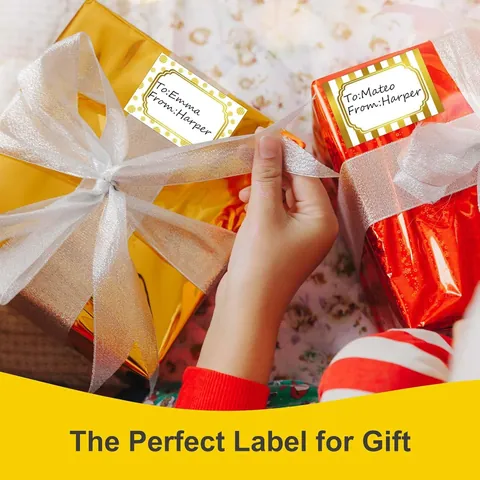8 Pcs Gold Foil Name Sticker Labels Writable Large Rectangular Self-adhesive Gift Tags For Office Organizing School Stationery