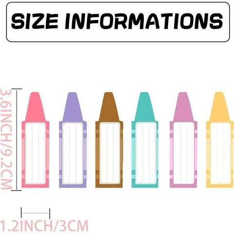 Cartoon Pencil Crayon Name Labels Stickers For Kids School Classroom Desk Back To School DIY Decorative Name Tags