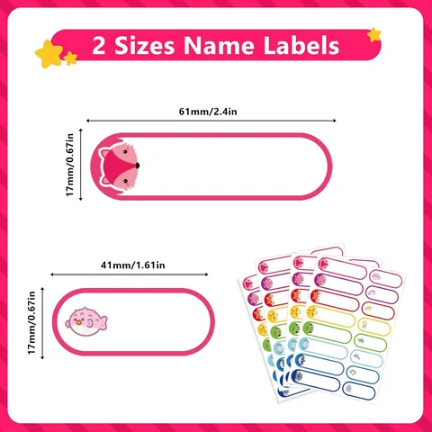 Writable Name Stickers Animal Cartoon Labels For School Kids Self Adhesive Identification Labels For Bottles Lunch Boxes Office