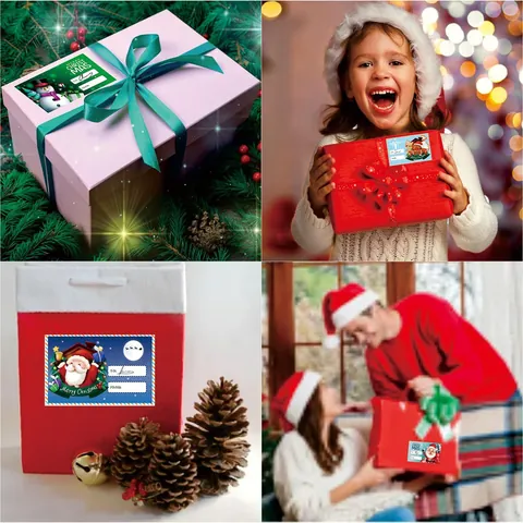 Cartoon Christmas To From Gift Labels Stickers For Present Envelope Holiday Decor Merry Christmas Write On Name Tags