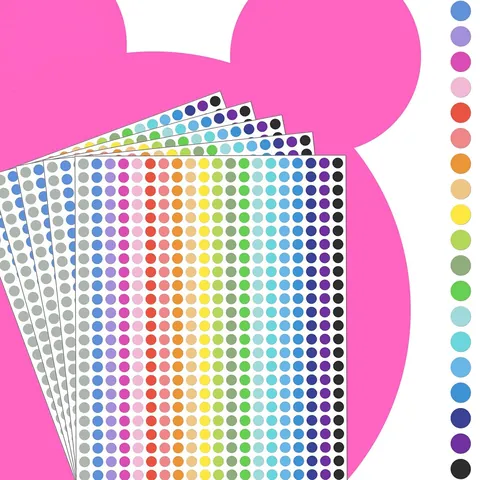 Multicolor Round Dot Stickers Writeable Self-Adhesive Coding Labels For Office School Classification Marking Stickers