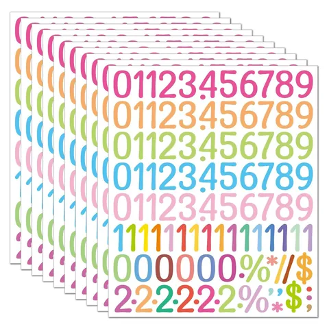 Waterproof Number Stickers Vinyl Labels For Scrapbooking Planner Office Archive Date Identification Numbering Decals