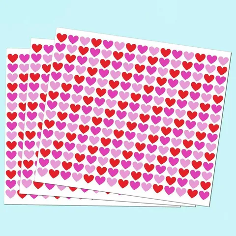 Pegatinas de Recompensa de Corazón Rojo para Niños Estudiantes Pegatinas Autoadhesivas de Papel Estucado para Decoración de Cuadernos