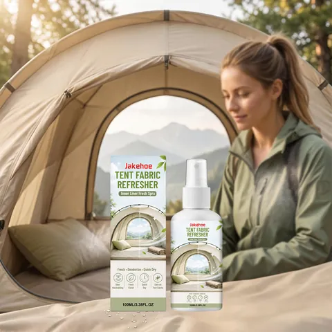 JAKEHOE Désodorisant Textile pour Tente Spray Nettoyant Portable pour Camping Neutralisateur d'Odeurs Séchage Rapide