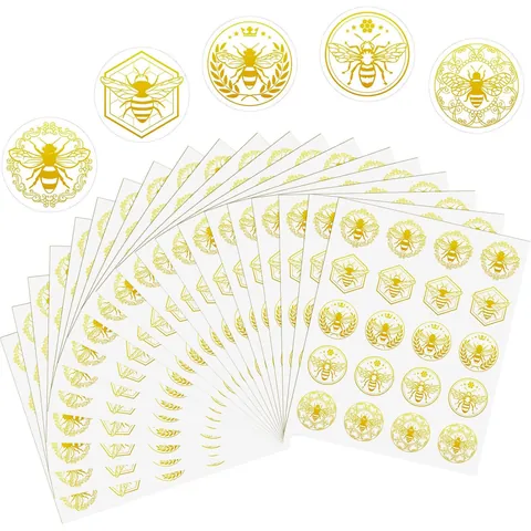 Gold Foil Bee Stickers Metallic Envelope Seal Labels For Wedding Invitation Party Stationery Gift DIY Scrapbooking Decals